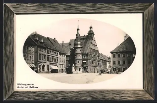 AK Hildburghausen, Markt mit Rathaus