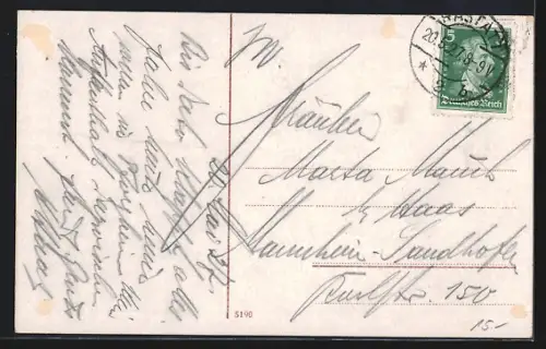 AK Rastatt, Fruchthalle mit Pfeifferbrunnen