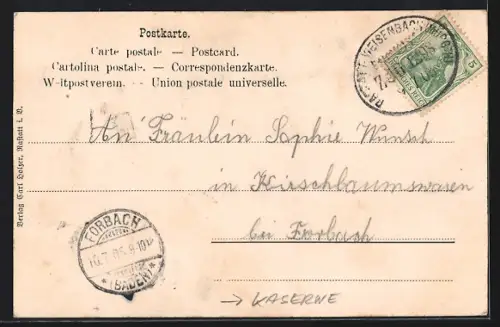 AK Rastatt i. B., Stadtansicht, Kaserne