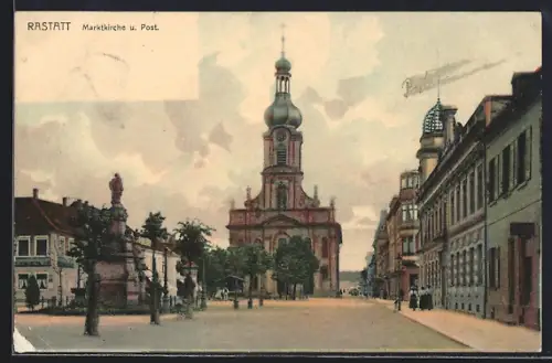 AK Rastatt, Marktkirche, Post