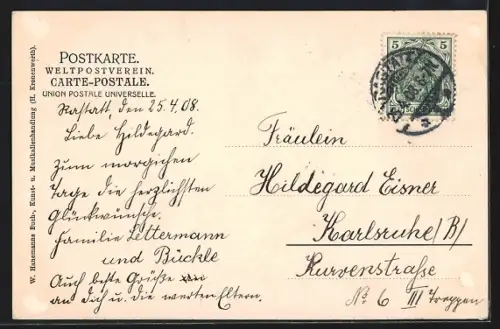 AK Rastatt, Marktkirche, Post