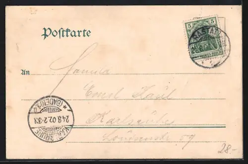 AK Rastatt, Johannisbrunnen, Post