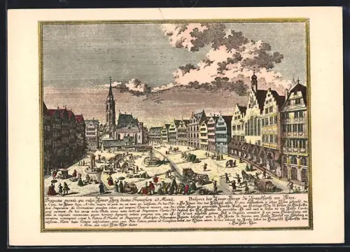 Künstler-AK Alt-Frankfurt, Römerberg in einer historischen Ansicht