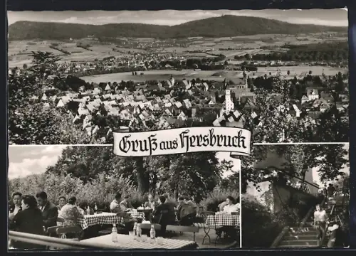 AK Hersbruck, Michelsberg-Gaststätte F. Paul, Terrasse, Gesamtansicht