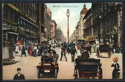 AK Berlin, Friedrichstrasse, zwischen Krausenstrasse und Leipziger Strasse