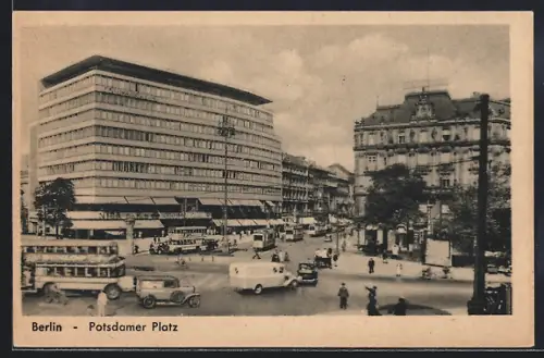 AK Berlin-Tiergarten, Potsdamer Platz mit Potsdamer Strasse