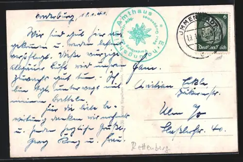 AK Vorderburg /Allgäu, Gesamtansicht mit Bergpanorama