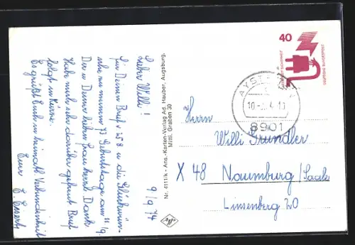 AK Aystetten /Augsburg, Neue Schule, Kirche, Ostansicht