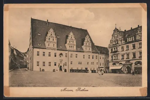 AK Meissen / Elbe, Partie am Rathaus