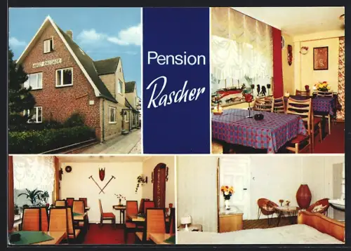 AK Wyk /Föhr, Pension Rascher, Mühlenstr. 3, Innenansichten
