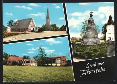 AK Alveslohe, Gebäudeansicht, Kirche, Denkmal