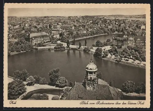AK Kiel, Blick vom Rathausturm über den kleinen Kiel
