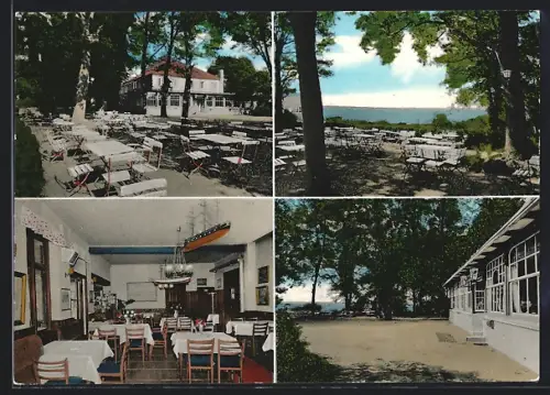 AK Heikendorf, Ostseebad, Gasthaus Friedrichshöh, Innenansicht, Garten