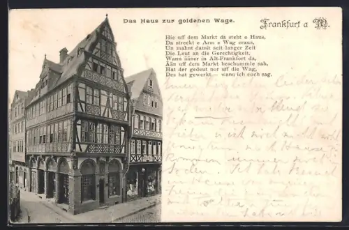 AK Frankfurt a. M., Gasthaus zur goldenen Waage
