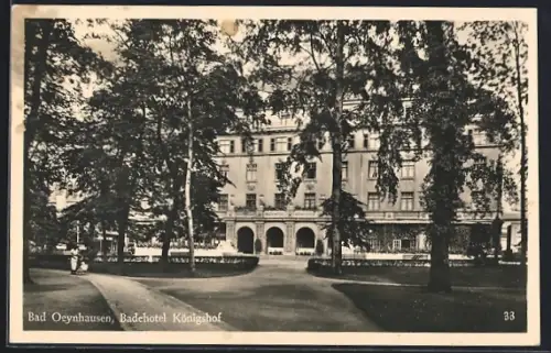 AK Bad Oeynhausen, Badehotel Königshof von den Gartenanlagen aus