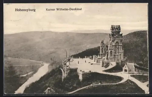 AK Hohensyburg, Kaiser Wilhelm-Denkmal und Talblick