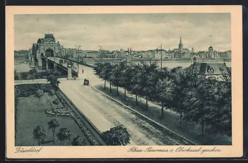 AK Düsseldorf, Rhein-Panorama v. Oberkassel gesehen