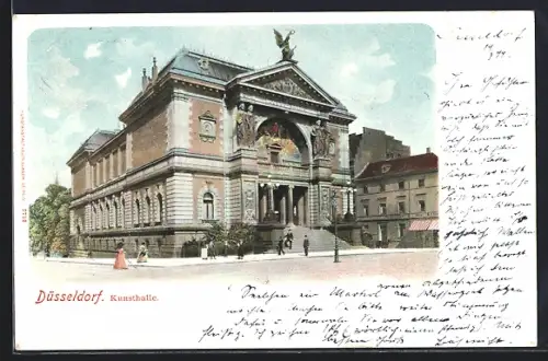 AK Düsseldorf, Kunsthalle und Vorplatz