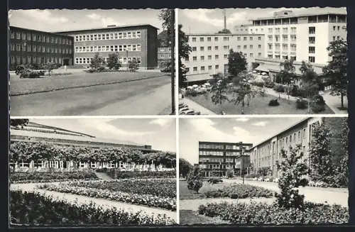 AK Dortmund, Max Plank-Institut, Hotel Römischer Kaiser, Westfalenhalle und Pädagogische- und Sozialakademie