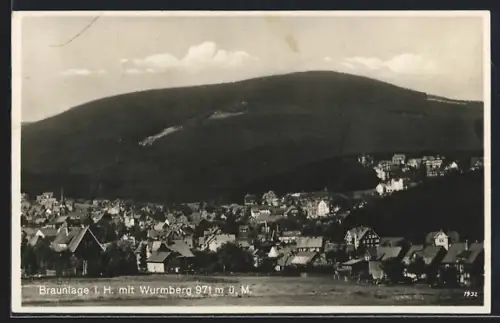AK Braunlage, Gesamtansicht mit Wurmberg