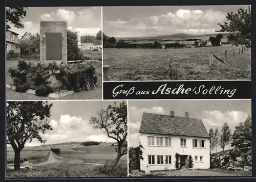 AK Asche /Solling, Wohnhaus, Denkmal, Ortspartie