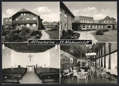 AK Bollingen / Saterland, Altenheim St. Michaelstift in vier Ansichten