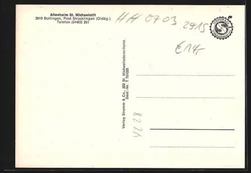 AK Bollingen / Saterland, Altenheim St. Michaelstift in vier Ansichten