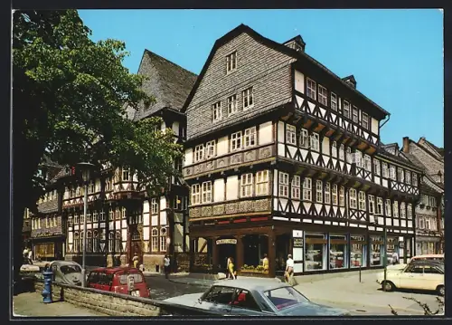 AK Goslar /Harz, Marktstrasse mit Geschäften