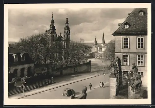 AK Fulda, Blick v. Schloss auf Dom und Michaelskirche