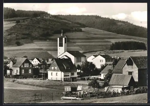 AK Oberndorf Kr. Wittgenstein, Blick auf die Kirche