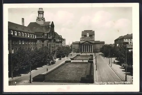 AK Duisburg, König Heinrich-Platz mit Parkanlage