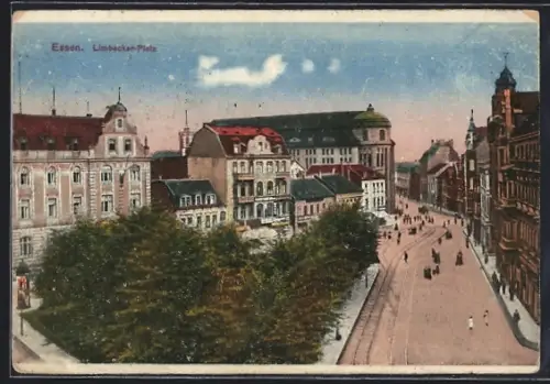 AK Essen, Limbecker-Platz mit Anlage