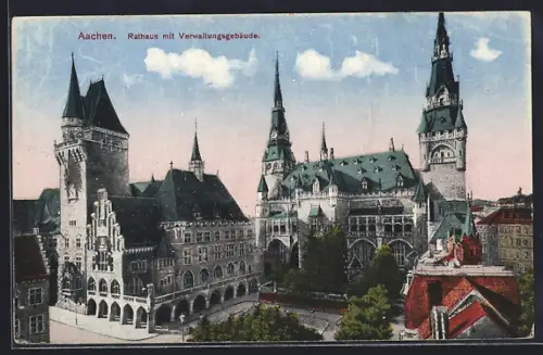 AK Aachen, Rathaus mit Verwaltungsgebäude