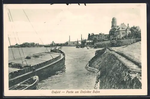 AK Crefeld, Partie am Crefelder Hafen