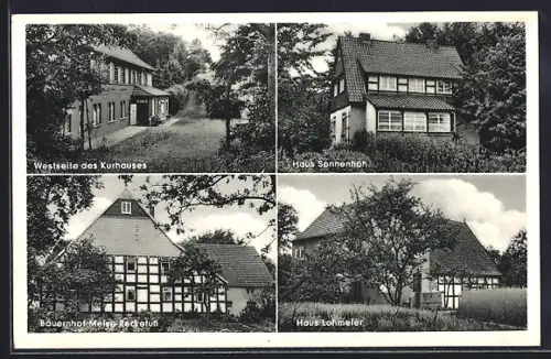AK Randringhausen über Bünde, Westseite des Kurhauses, Bauernhof Meise-Reckefuss