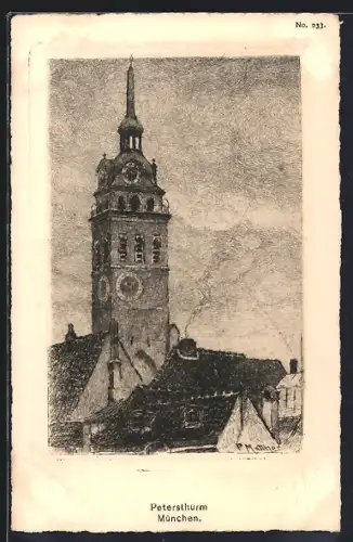 Künstler-AK München, Petersturm