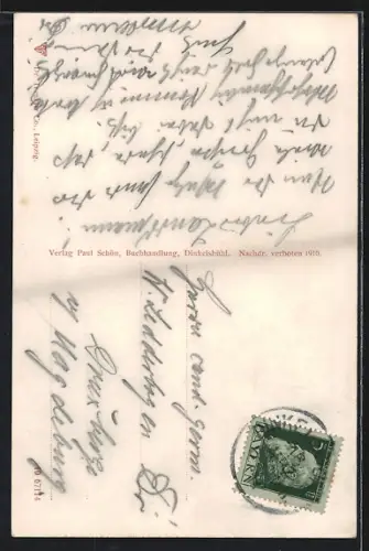 AK Dinkelsbühl, Partie an der alten Stadtmauer