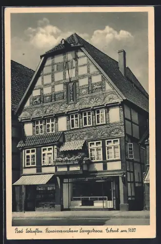 AK Bad Salzuflen, Renaissancehaus Langestrasse, Erbaut um 1620