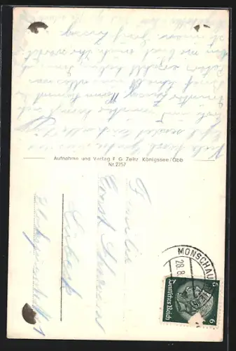 AK Monschau-Eifel, Ortspartie mit Ruine