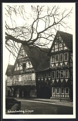 AK Schwalenberg /Lippe, Strassenpartie mit Fachwerkhäusern