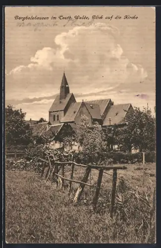 AK Borgholzhausen im Teuth. Walde, Blick auf die Kirche