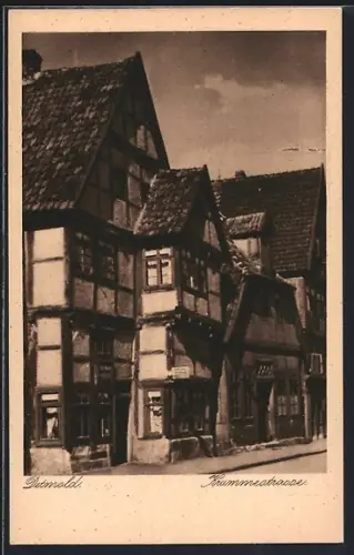 AK Detmold, Häuser in der Krummestrasse