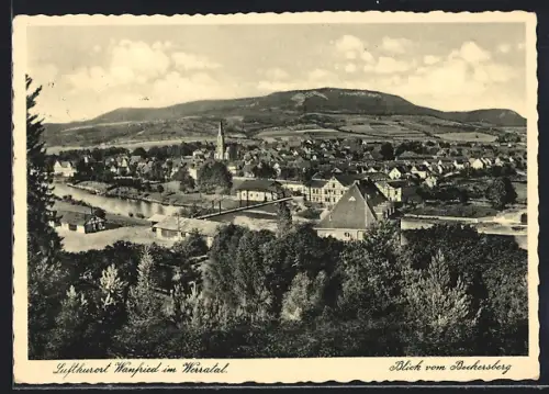 AK Wanfried im Werratal, Blick vom Beckersberg auf den Ort