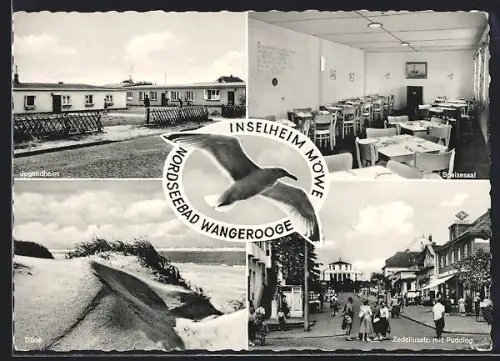 AK Wangerooge, Nordseebad, Inselheim Möwe, Innenansicht Speisesaal, Düne