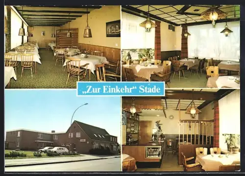 AK Stade /Elbe, Hotel-Restaurant Zur Einkehr in vier Ansichten