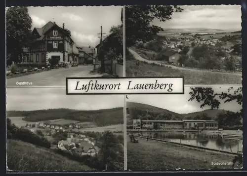 AK Lauenberg /Kr. Einbeck, Gasthaus Zum Sollinger Wald, Badeanstalt, Teilansicht