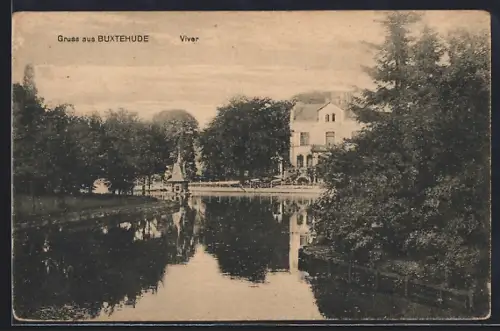 AK Buxtehude, Flusspartie mit Uferpromenade
