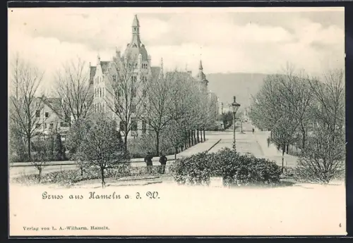 AK Hameln a. d. W., Partie im Park