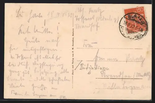 AK Burhave, Altes Fischerhaus mit Inschrift