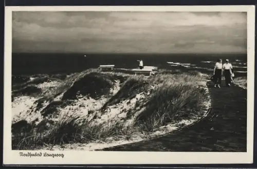 AK Langeoog, Blick von den Dünen auf das Meer